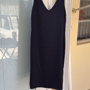 Vince Camuto Navy V-Neck Midi Slip Dress
